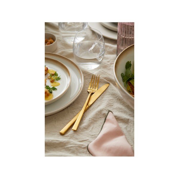 Sárgaréz színű acél evőeszköz készlet 16 db-os Brass – Bitz-image-4