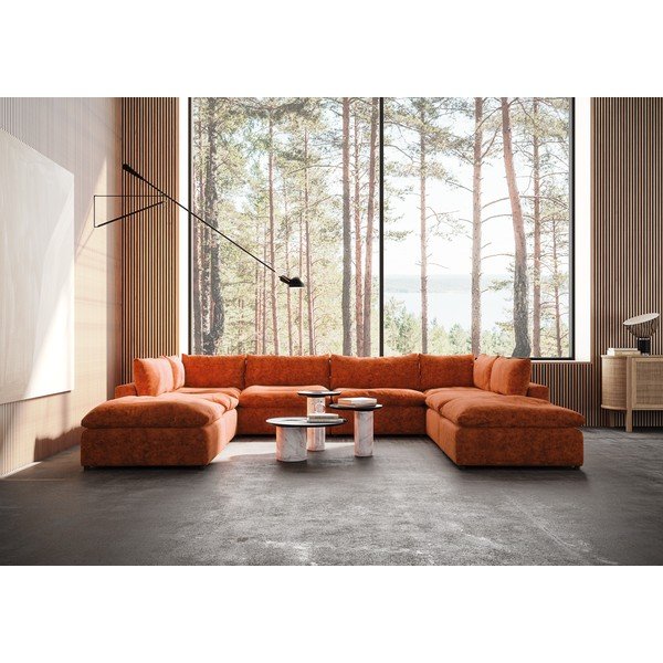 Téglavörös sarokkanapé (U alakú) Moonlight – Furninova -image-1