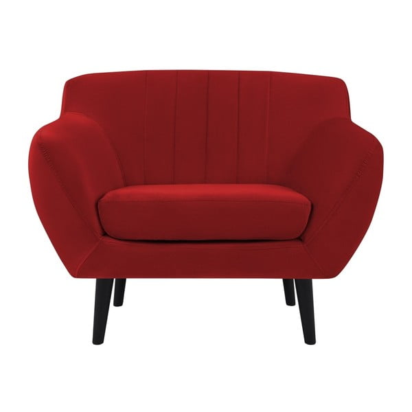 Toscane piros bársony fotel - Mazzini Sofas