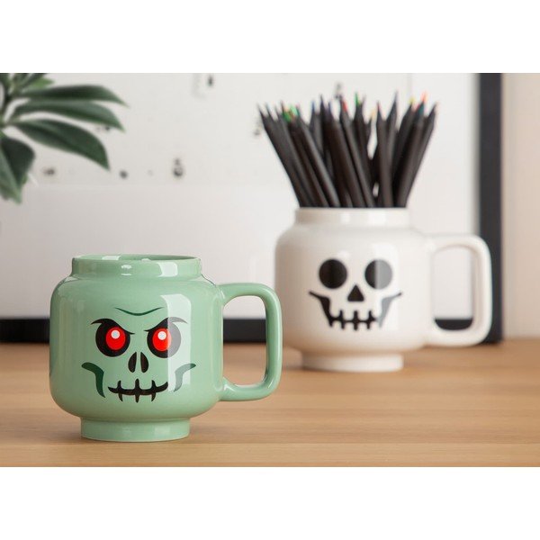 Zöld kerámia gyerek bögre lattéhoz 255 ml Skeleton – LEGO®-image-1