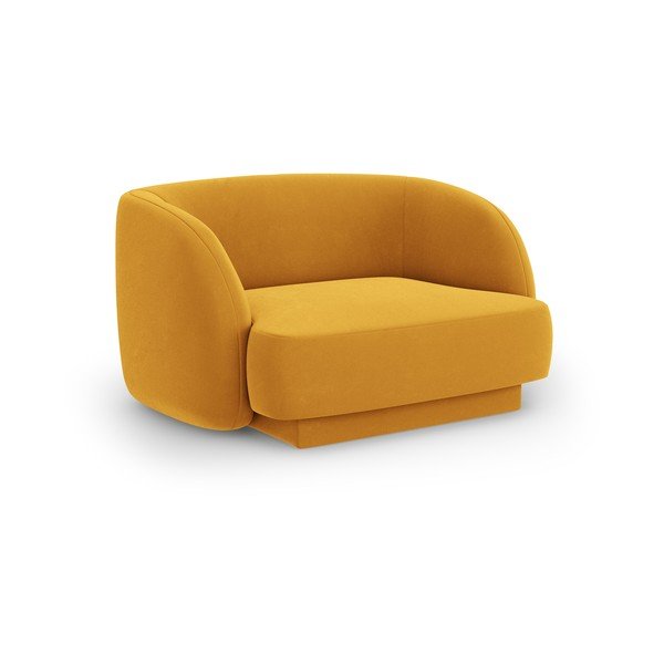 Mustársárga bársony fotel Miley – Micadoni Home