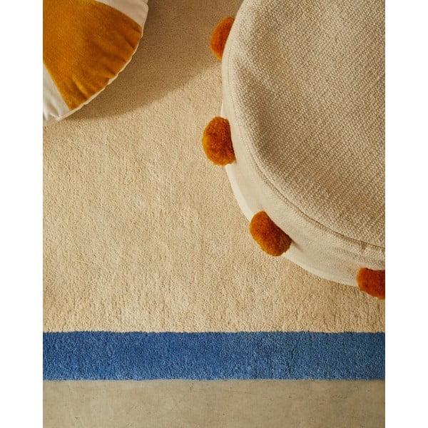 Kék-bézs pamut szőnyeg 90x150 cm Nalim – Kave Home-image-1