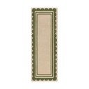 Zöld-natúr színű kézi szövésű gyapjú futószőnyeg 80x230 cm Lois Scallop – Flair Rugs