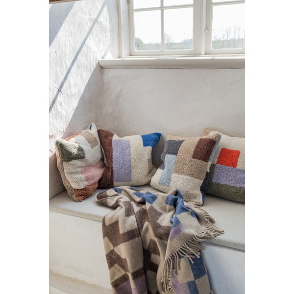 Kék-barna gyapjúkeverék takaró 130x190 cm Maze – Mette Ditmer Denmark-image-1