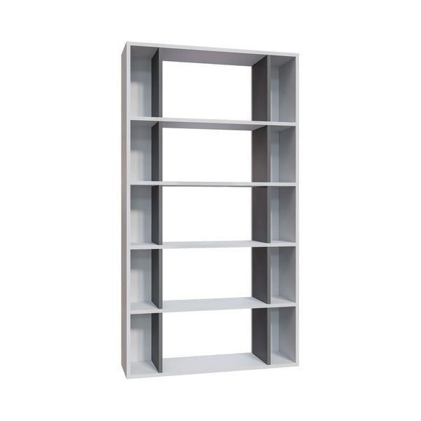 Fehér-szürke könyvespolc 90x164 cm Sanborn – Kalune Design