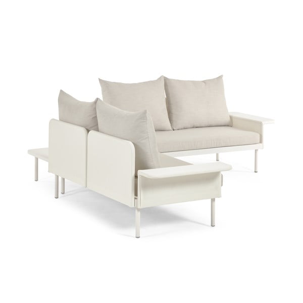 Zaltana fehér alumínium kerti sarokkanapé asztallal - Kave Home-image-3