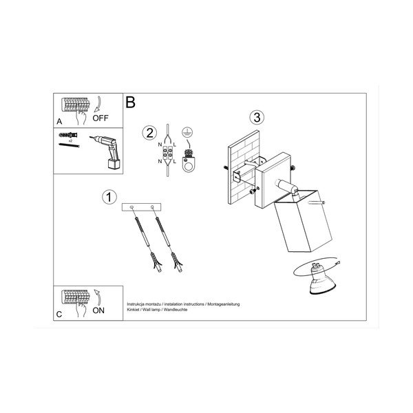 Szürke fali lámpa Toscana – Sollux-image-4