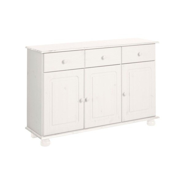 Fehér borovi fenyő alacsony komód 116x76 cm Ella – Støraa-image-3