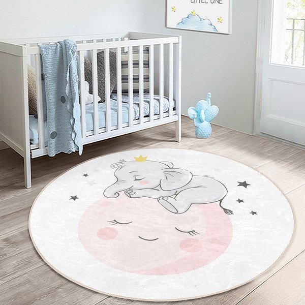 Fehér gyerek szőnyeg ø 120 cm Comfort – Mila Home-image-1