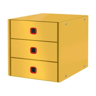Cosy Click & Store sárga tárolódoboz 3 fiókkal - Leitz