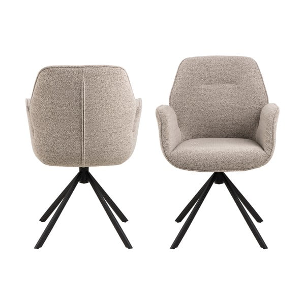 Sötétszürke kárpitozott étkezőfotel Aura – Actona-image-3