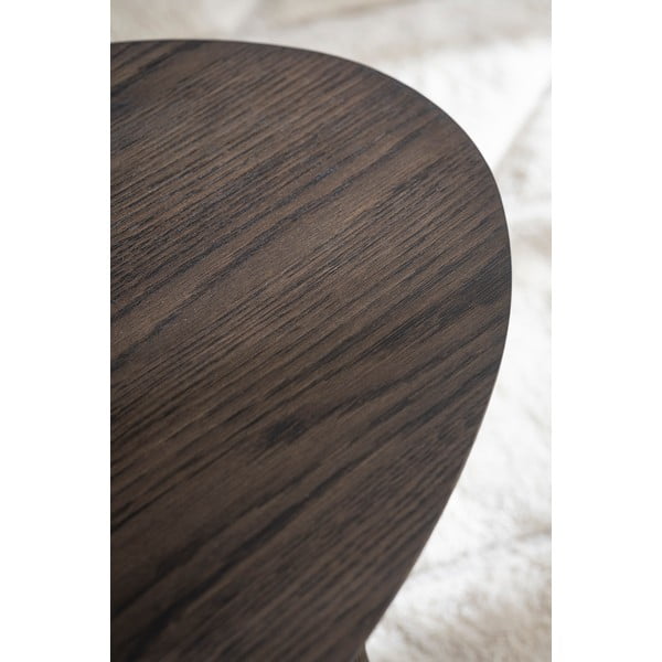 Sötétbarna dohányzóasztal tölgyfa dekorral 65x130 cm Yumi – Rowico-image-3