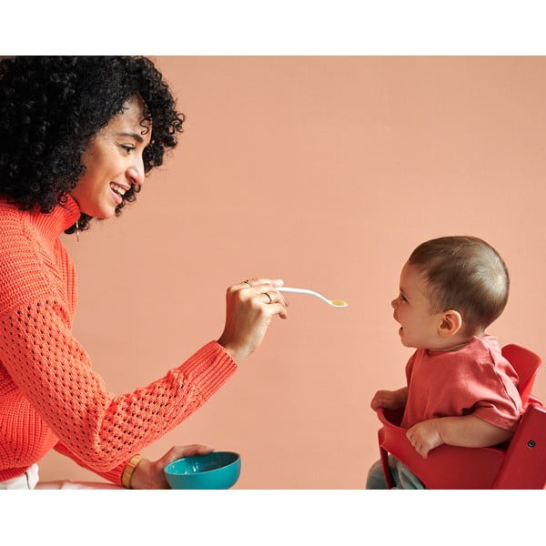 Fehér-világos rózsaszín műanyag gyerek kanál szett 2 db-os Flowers & butterflies – Mepal-image-1