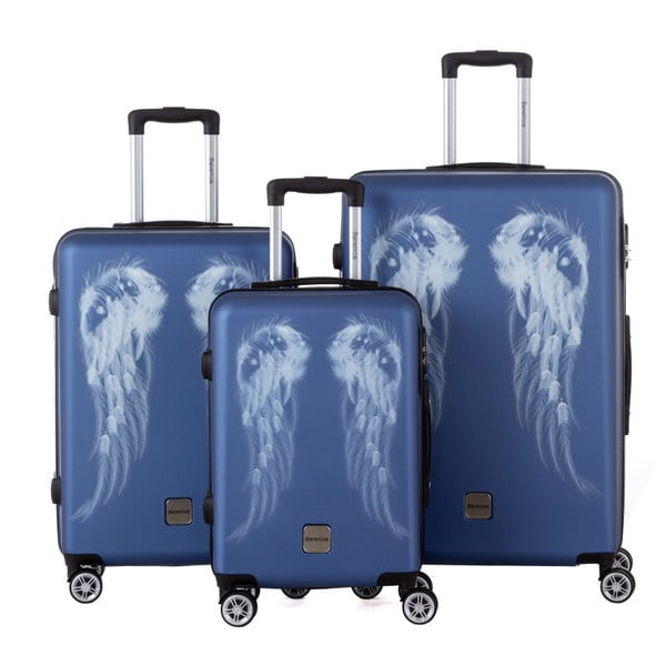 Wings 3 db-os kék bőrönd szett - Berenice