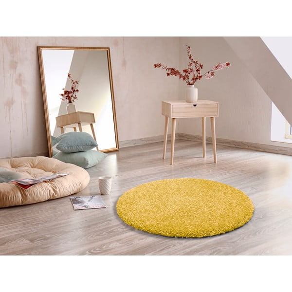 Aqua Liso sárga szőnyeg, ø 100 cm - Universal-image-1