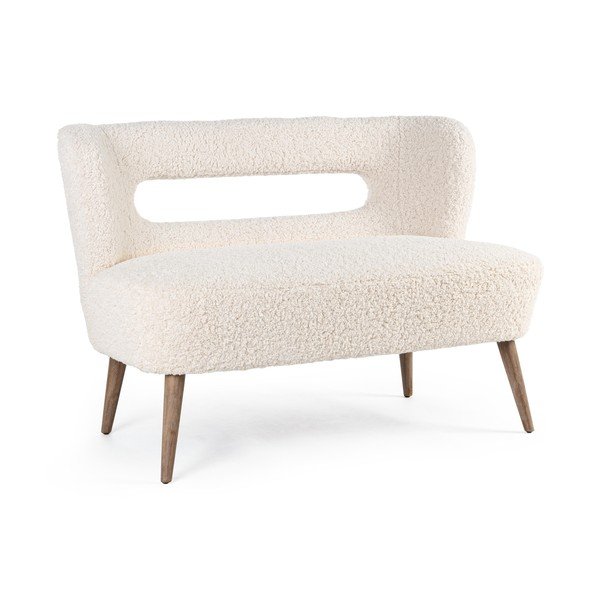 Krémszínű műszőrme kanapé 115 cm Cortina – Bizzotto-image-2