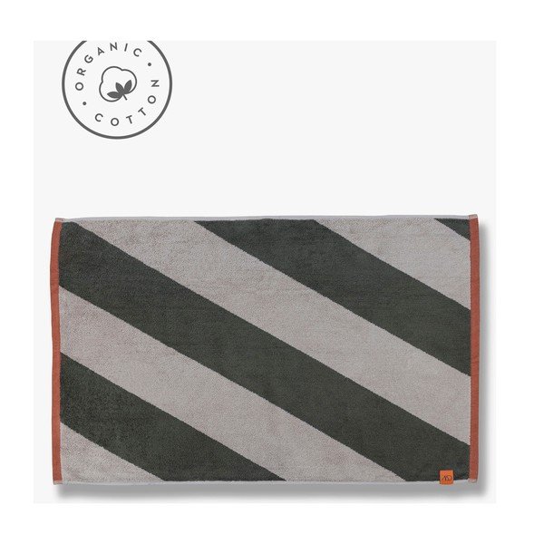 Khaki bio pamut fürdőszobai kilépő 50x80 cm Diagonal – Mette Ditmer Denmark-image-2