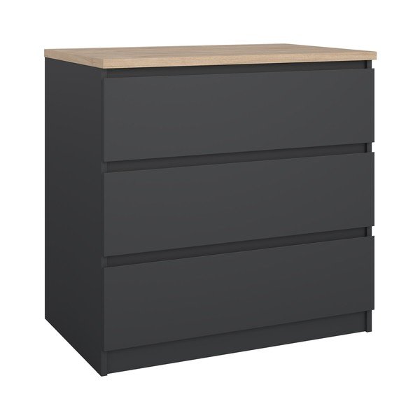 Sötétszürke komód 77x76x50 cm Naia – Tvilum