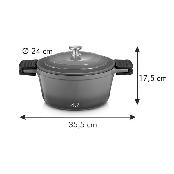 Indukciós tűzhelyhez alkalmas edény tapadásmentes felülettel 4.7 l Bordeaux – Tescoma-image-3