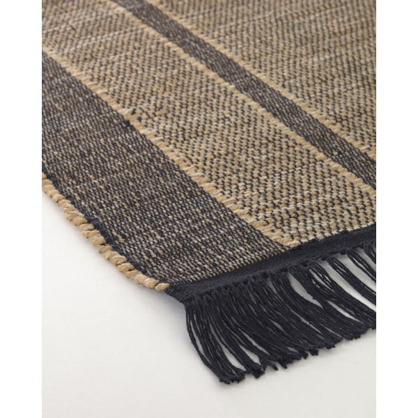 Fekete-natúr színű kétoldalas tengerifű szőnyeg 200x300 cm Brunilda – Kave Home-image-2