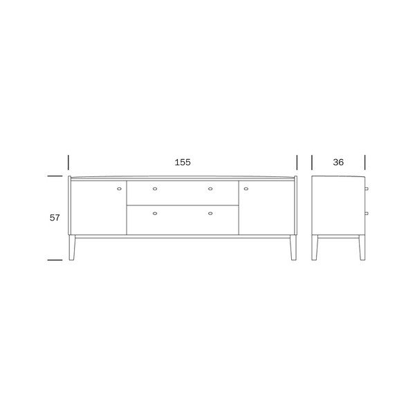 Matinea kézzel készített tömör nyírfa TV-állvány - Kiteen-image-1