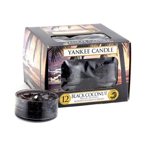 Fekete kókuszdió 12 db-os illatgyertya szett, egyenként 4 óra égési idő - Yankee Candle