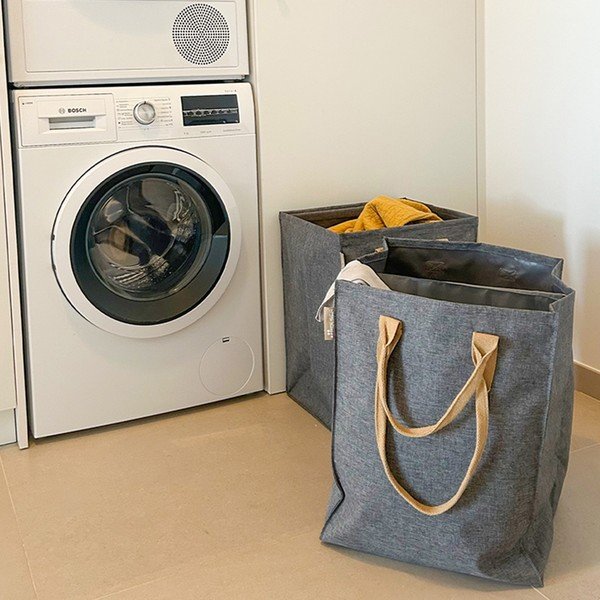 Szürke textil szennyeskosár 71 l Laundry Hub Tweed duplo – Rolser-image-1