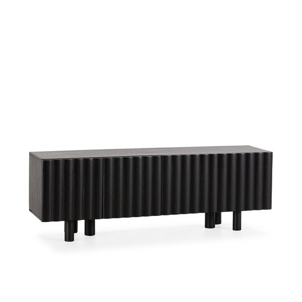 Fekete mangófa TV-állvány 160x55x40 cm Tamira – MOME