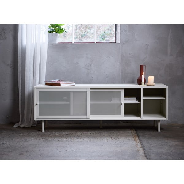 Szürke fém TV-állvány 160x55x45 cm Veep – Unique Furniture-image-1