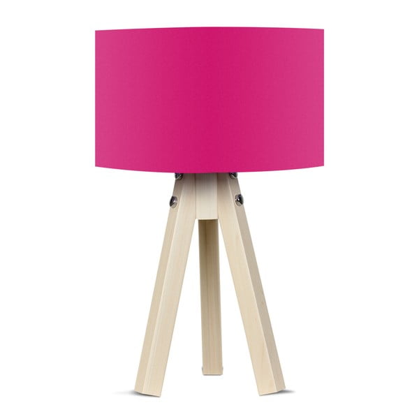 Naturel asztali lámpa rózsaszín lámpabúrával - Kate Louise