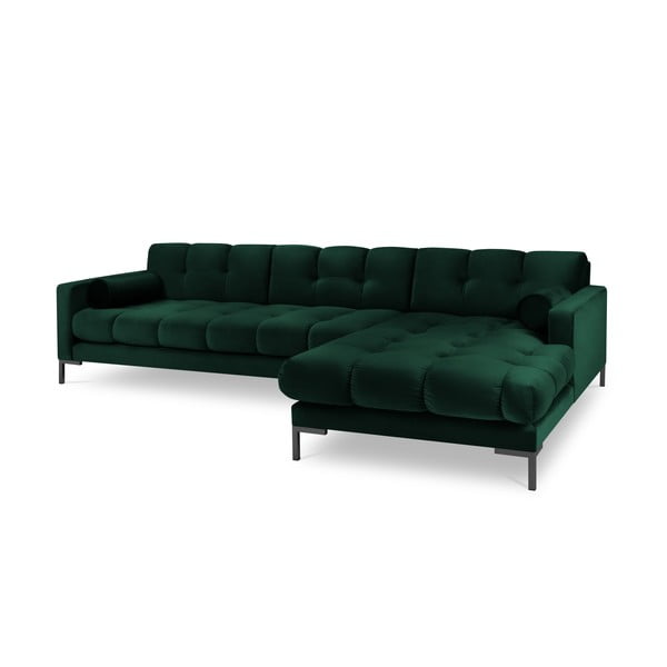 Bali sötétzöld bársony sarokkanapé, jobb oldali - Cosmopolitan Design-image-2
