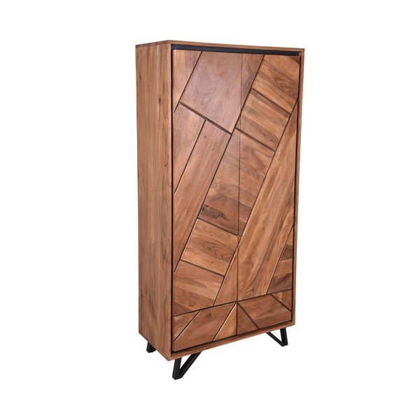 Natúr színű akácfa ruhásszekrény 90x181x40 cm Ambala – Interia Home & Living-image-2
