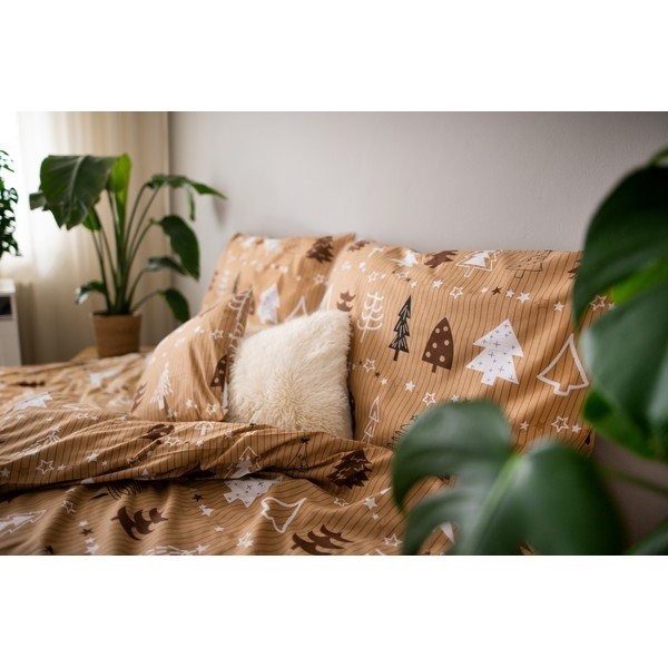 Trees barna pamut ágyneműhuzat, 140 x 200 cm - Cotton House-image-2