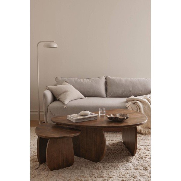 Sötétbarna mangófa dohányzóasztal Mushroom – Ellos Home-image-1