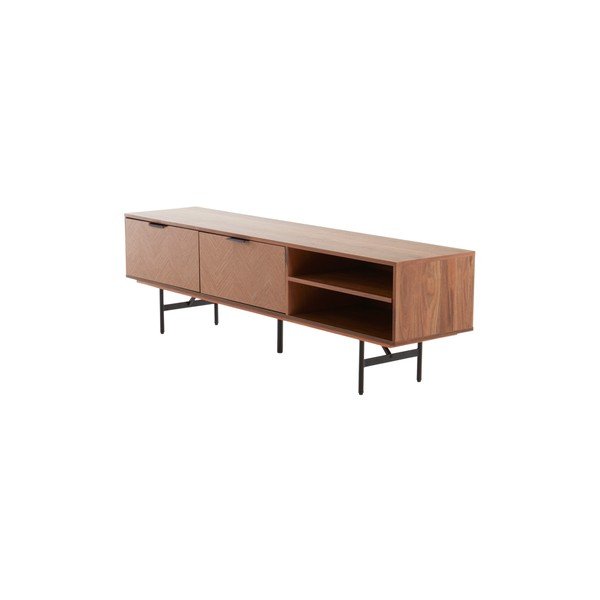 Sötét natúr színű TV-állvány diófa dekorral 180x51x40 cm Duvberg – Jotex-image-4