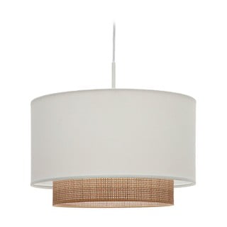 Fehér-natúr színű textil lámpabúra ø 40 cm Erna – Kave Home