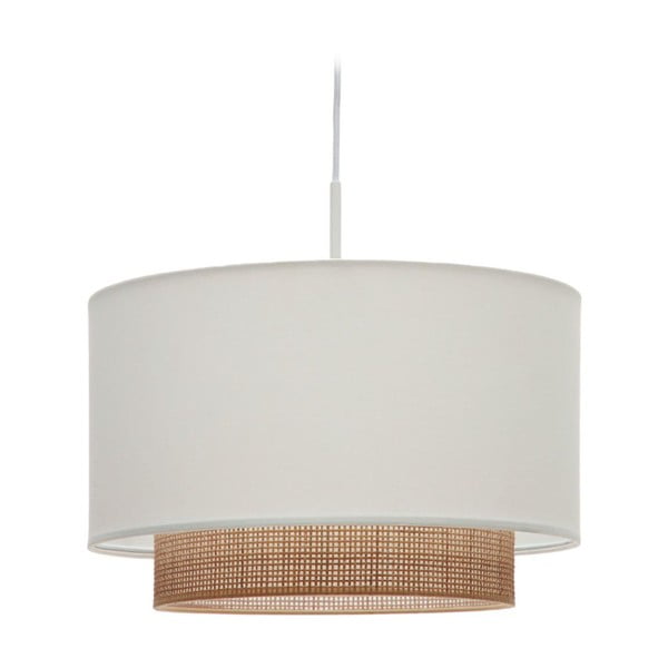 Fehér-natúr színű textil lámpabúra ø 40 cm Erna – Kave Home