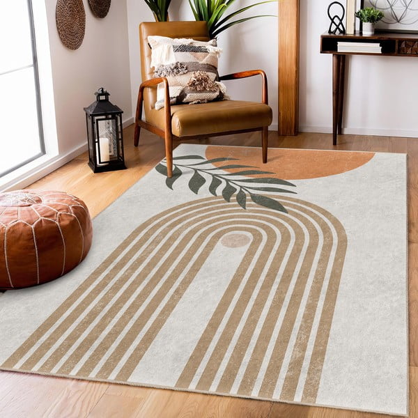 Krémszínű mosható szőnyeg 80x150 cm Dot Arch – Mila Home-image-4