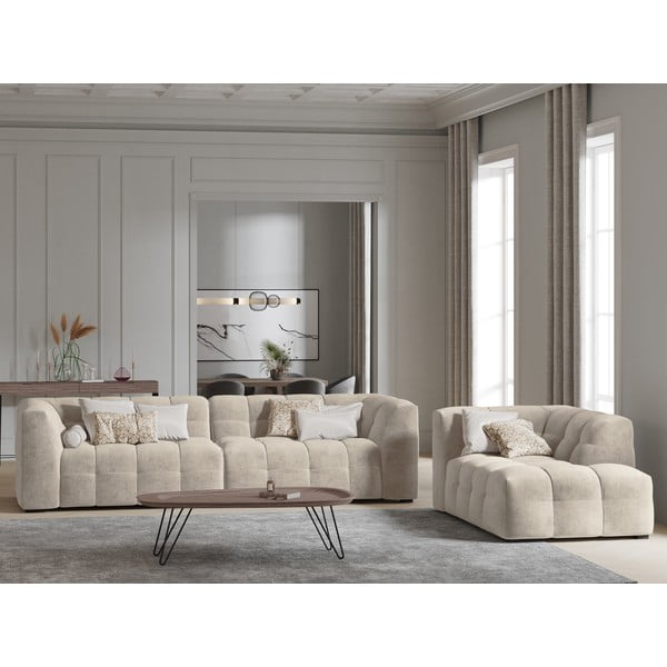 Vesta bézs bársony kanapé, 280 cm - Windsor & Co Sofas-image-1
