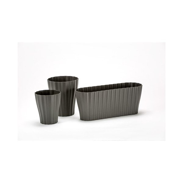 Tirola antracitszürke kaspó, hosszúság 38 cm - Plastia-image-1