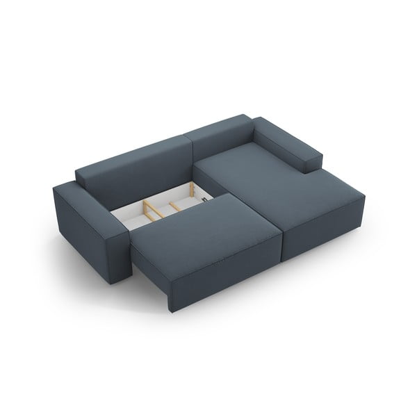 Kék kinyitható sarokkanapé (jobb oldali) Jodie – Micadoni Home-image-4