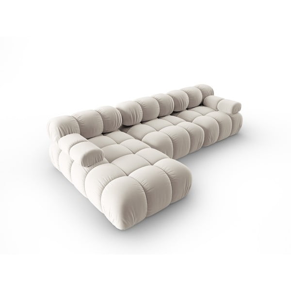 Bézs bársony moduláris sarokkanapé (bal oldali) Bellis – Micadoni -image-4