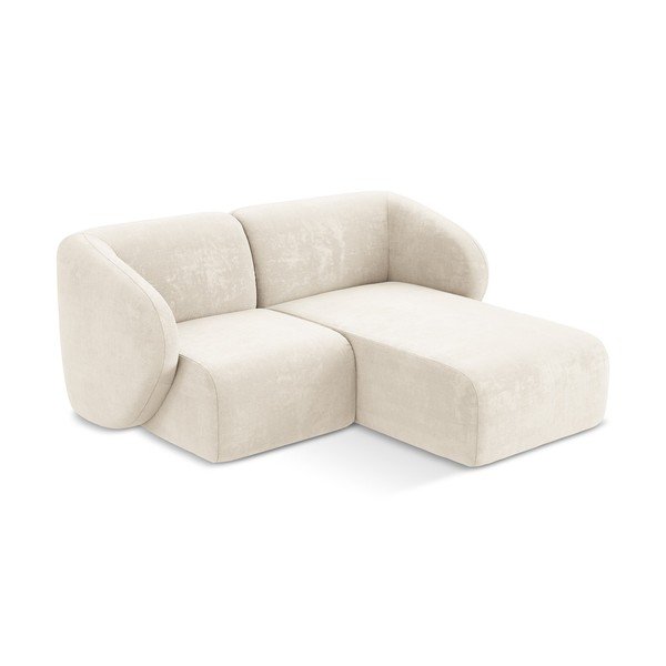 Bézs zsenília sarokkanapé (jobb oldali-heverő résszel) Lani – Makamii-image-2