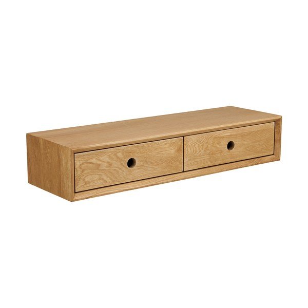 Világos natúr színű tölgyfa fali polc 80 cm Luzern – House Nordic