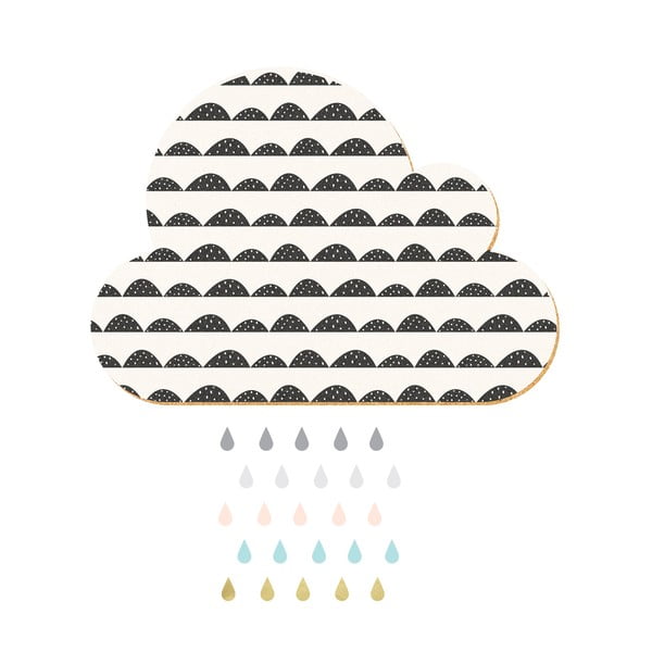 White Cloud With Pastel Drops öntapadós üzenőtábla, 57 x 40 cm - Dekornik