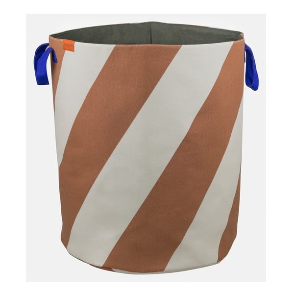 Téglavörös-krémszínű textil szennyeskosár 5 l Diagonal – Mette Ditmer Denmark