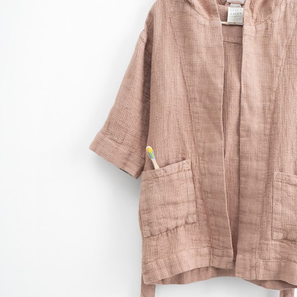 Nature narancssárga len gyerek fürdőköpeny, méret: 122 - 128 - Linen Tales-image-1