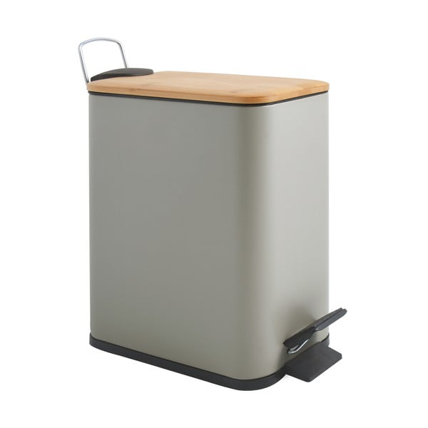 Szürkésbarna acél pedálos szemetes 5 l   Erik – Spirella