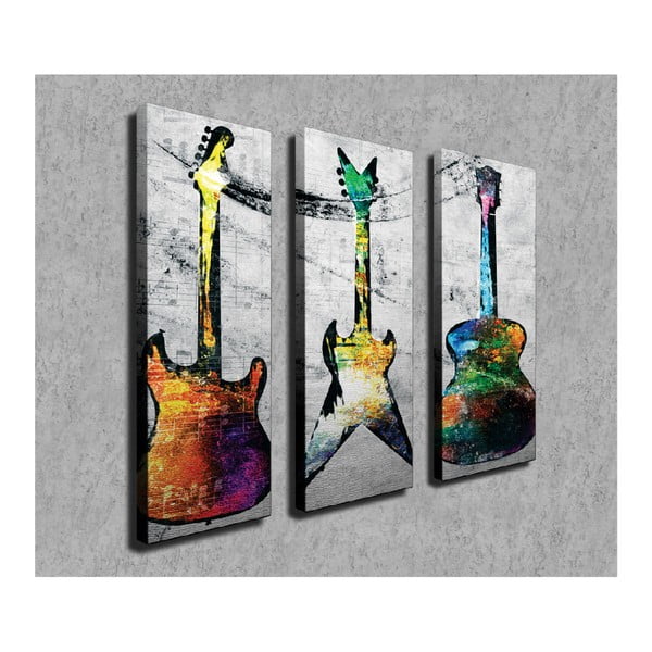 Guitars 3 részes vászon fali kép-image-2