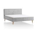 Világosszürke kárpitozott franciaágy ágyrács nélkül 140x200 cm Smart – Meise Möbel